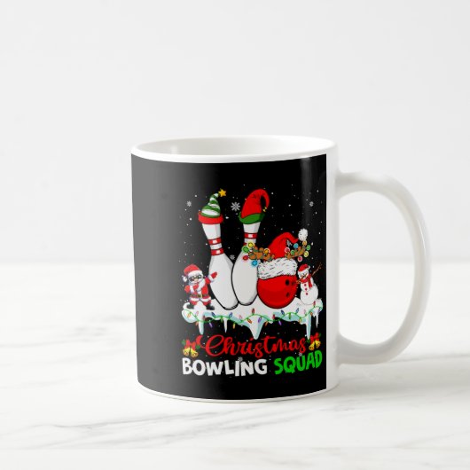 Christmas Bowling Squad Dabbing Santa Elf Bowling コーヒーマグカップ (右)