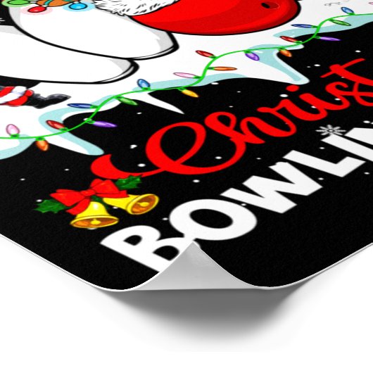 Christmas Bowling Squad Dabbing Santa Elf Bowling  ポスター (角)