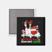 Christmas Bowling Squad Dabbing Santa Elf Bowling  マグネット (正面/裏面)