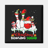 Christmas Bowling Squad Dabbing Santa Elf Bowling  マグネット (正面)