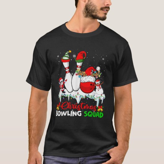 Christmas Bowling Squad Dabbing Santa Elf Bowling  Tシャツ (正面)