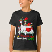 Christmas Bowling Squad Dabbing Santa Elf Bowling  Tシャツ (正面)