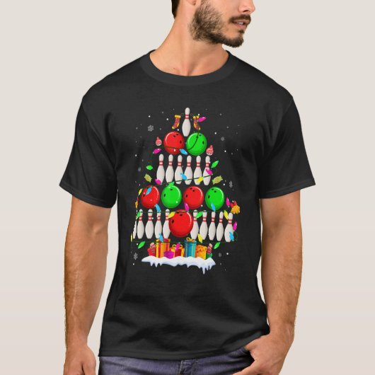 Christmas Bowling Tree  For Bowling  Men Women Tシャツ (正面)