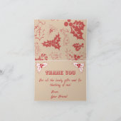 Christmas Bows Candy Canes and Leaves  サンキューカード (内部)