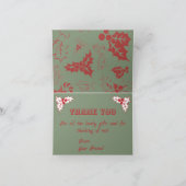 Christmas Bows Candy Canes and Leaves サンキューカード (内部)