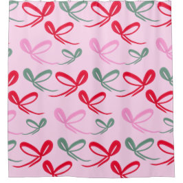Christmas Bows Reversible Color シャワーカーテン