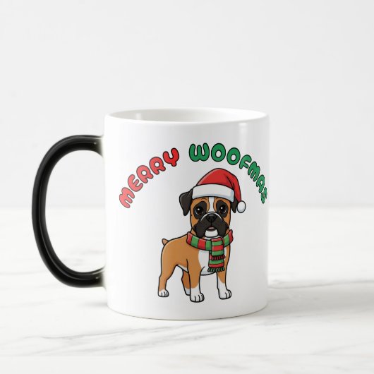 Christmas Boxer Mug: Merry Woofmas モーフィングマグカップ (左)