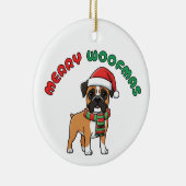Christmas Boxer Ornament: Merry Woofmas セラミックオーナメント (右)