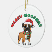 Christmas Boxer Ornament: Merry Woofmas セラミックオーナメント (左)