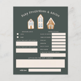 Christmas Boy Baby Shower Baby Predictions Card