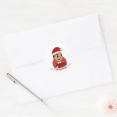 Christmas boy cartoon classic round sticker ラウンドシール (封筒)