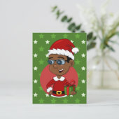 Christmas boy cartoon holiday postcard シーズンポストカード (スタンド正面)
