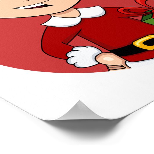 Christmas boy cartoon poster ポスター (角)