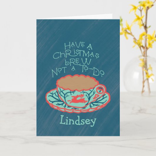 Christmas Brew Relaxed Holiday Folded カード (黄色い花)