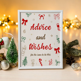 Christmas Bridal Shower Advice and Wishes ポスター