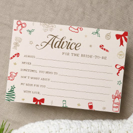 Christmas Bridal Shower Advice for the Bride Card 招待状