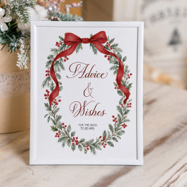 Christmas Bridal Shower Advice & Wishes ポスター