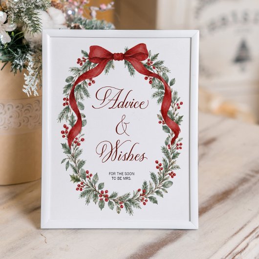Christmas Bridal Shower Advice & Wishes ポスター