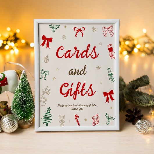 Christmas Bridal Shower Cards and Gifts ポスター