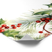 Christmas Bridal Shower Holly Berries Tea party ポスター (角)