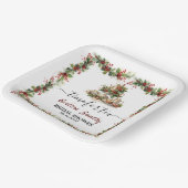 Christmas Bridal Shower holly Tea Time Party  ペーパープレート (傾斜あり)