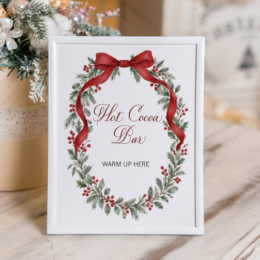 Christmas Bridal Shower Hot Cocoa Bar ポスター