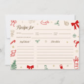 Christmas Bridal Shower Recipe Card 招待状 (正面)