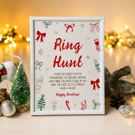 Christmas Bridal Shower Ring Hunt Game ポスター