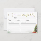Christmas Bridal Shower Shower Recipe Cards (正面)