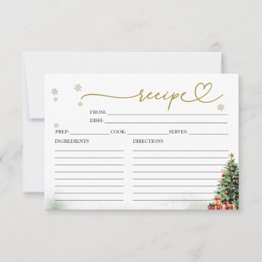 Christmas Bridal Shower Shower Recipe Cards (正面)
