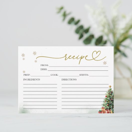 Christmas Bridal Shower Shower Recipe Cards (スタンド正面)