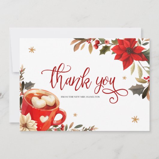 Christmas Bridal Shower Thank You Card 招待状 (正面)