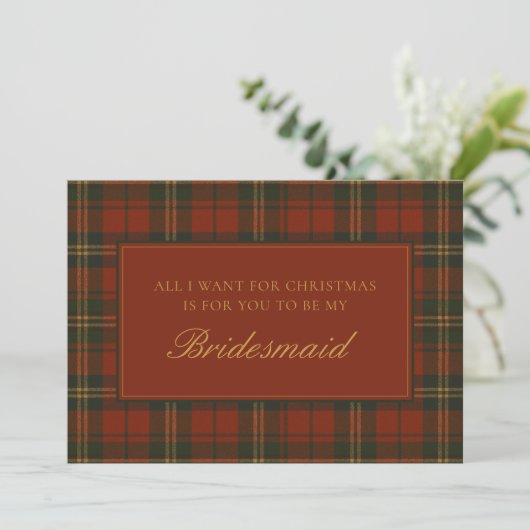 Christmas Bridesmaid Proposal Festive Holiday  カード (スタンド正面)