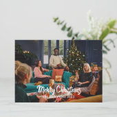 Christmas Brown Floral Watercolor |Merry Christmas シーズンカード (スタンド正面)