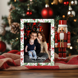 Christmas Brown Floral Watercolor |Merry Christmas シーズンカード