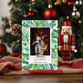 Christmas Brown Floral Watercolor |Merry Christmas シーズンカード