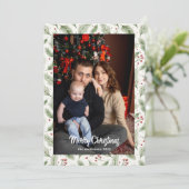 Christmas Brown Floral Watercolor |Merry Christmas シーズンカード (スタンド正面)