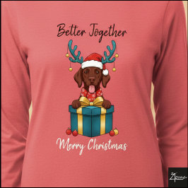 Christmas Brown Labrador Reindeer Gift Graphic トライブレンドＴシャツ