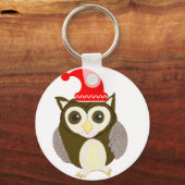 Christmas Brown Owl with Santa キーホルダー (裏面)