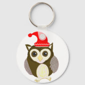 Christmas Brown Owl with Santa キーホルダー (裏面)