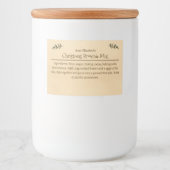 Christmas Brownie Baking Mix Personalized Simple フードラベル (正面)