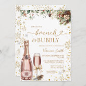 Christmas Brunch & Bubbly Champagne Bridal Shower 招待状 (正面/裏面)