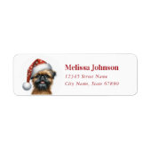 Christmas Brussels Griffon Return Address Label ラベル (正面)