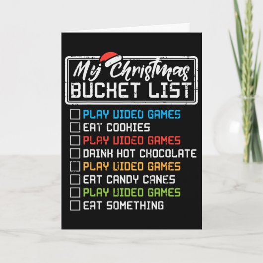 Christmas Bucket List Video Games Xmas Gamer Boys  カード (正面)