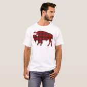 Christmas Buffalo Plaid Cow – Festive Holiday Tシャツ (正面フル)