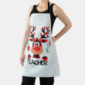 Christmas Buffalo Plaid Teacher エプロン (インサイチュ)