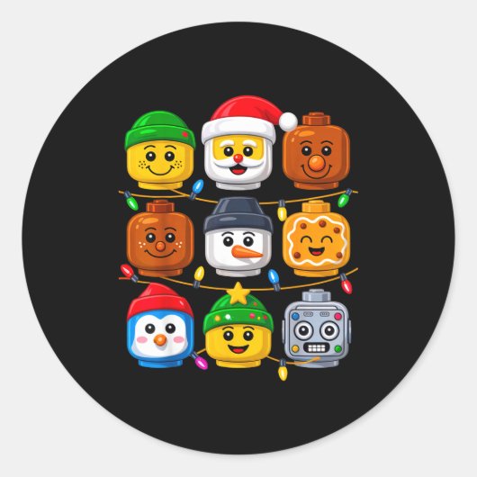 Christmas Building Crew Costume Master Builder Blo ラウンドシール (正面)