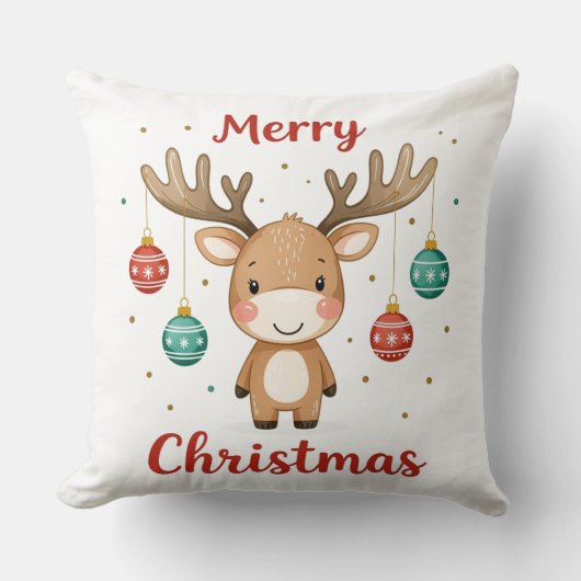 Christmas Bulb Moose クッション (正面)