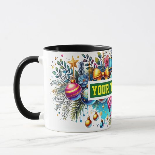 Christmas Bulbs Ornaments Coffee Mug マグカップ (左)