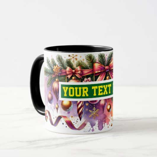 Christmas Bulbs Ornaments Coffee Mug マグカップ (正面左)